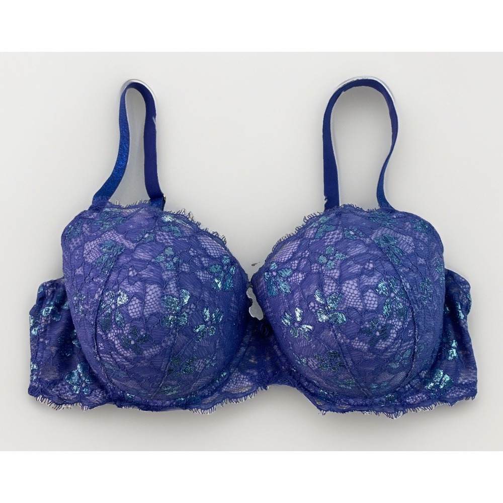 Victoria's Secret Dream Angels Women's 36D Iridescent Blue Lined Demi Bra